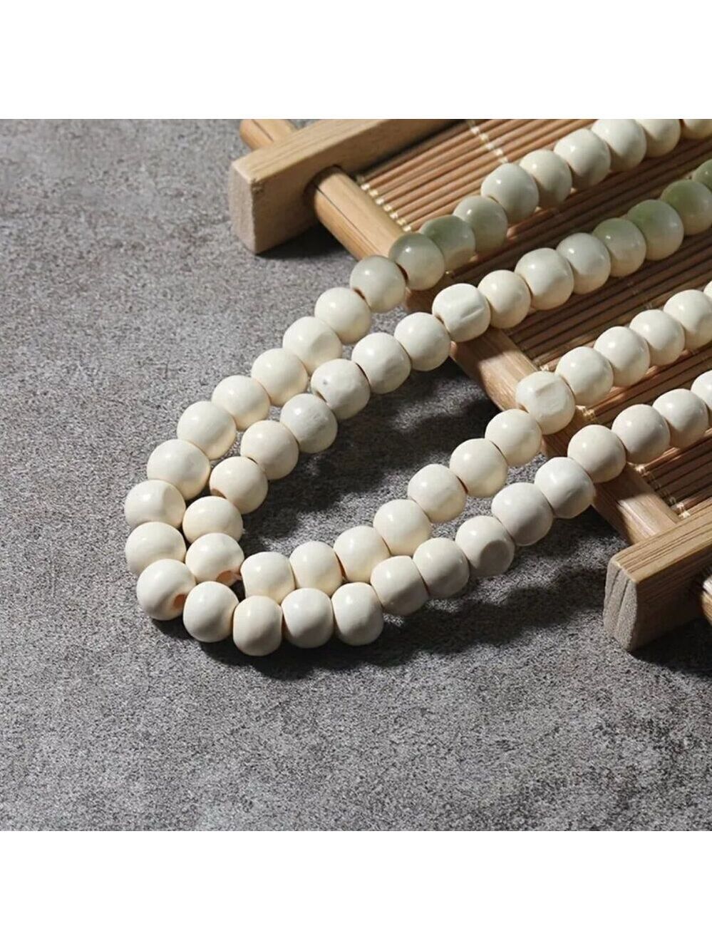 Handmade Boho Tassel Necklace Wooden & Blue Lapis Stone Beads β 34β Long #1501 - Picture 6 of 7